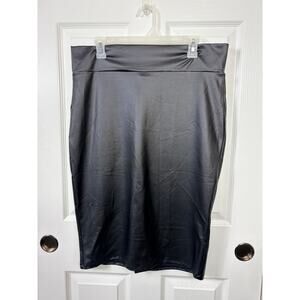 Simlu Black Faux Leather Pencil Skirt Size 2XL NWT Pull-On High Waist Slim Fit